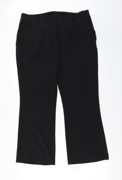 Additional front view of Papaya women’s black trousers, size UK 16, 24-inch leg