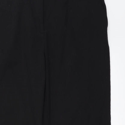Close-up detail of Papaya women’s black trousers, size UK 16, 24-inch leg