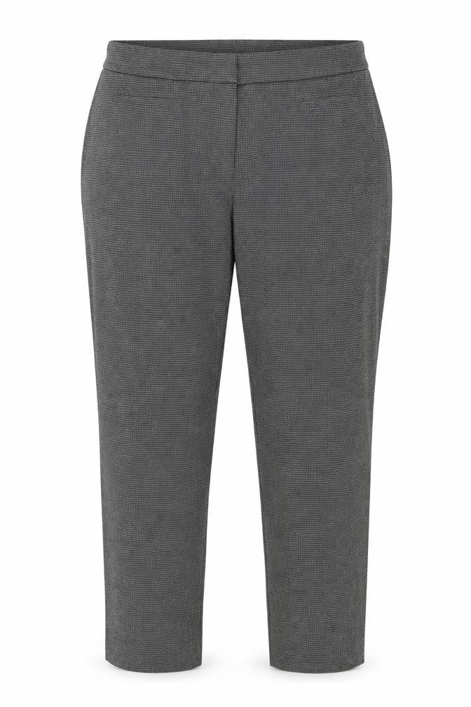 Bonmarché Womens Grey Check Trousers Size 16 L25 in