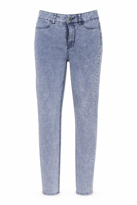 Front view of H&M women’s grey skinny jeans, size UK 8, 29-inch leg