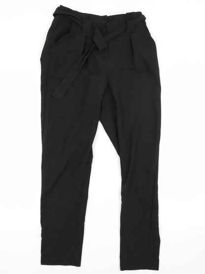 Additional front view of Missguided women’s black trousers, size UK 8, 28-inch leg