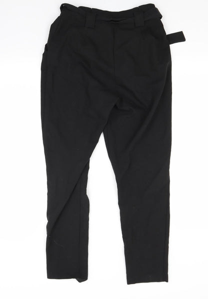 Back view of Missguided women’s black trousers, size UK 8, 28-inch leg