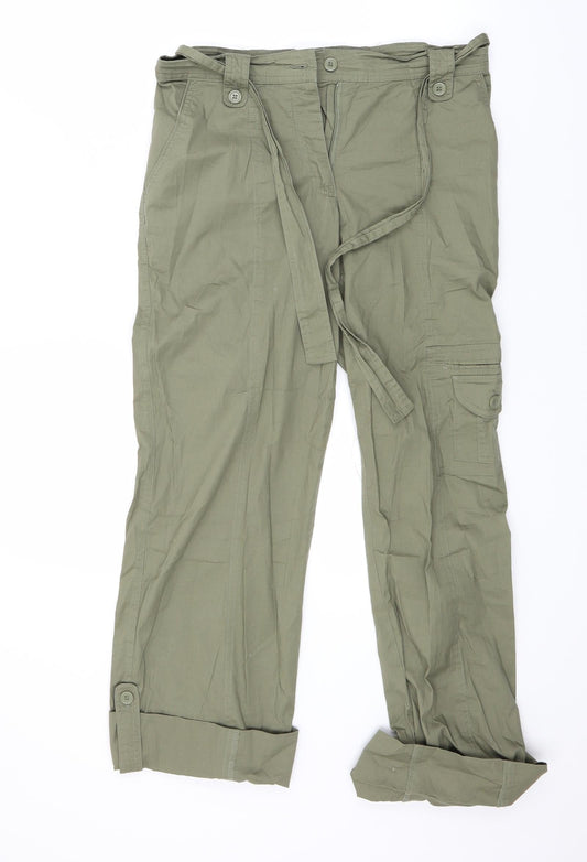 BPC Womens Green  Rayon Trousers  Size 36 L23 in