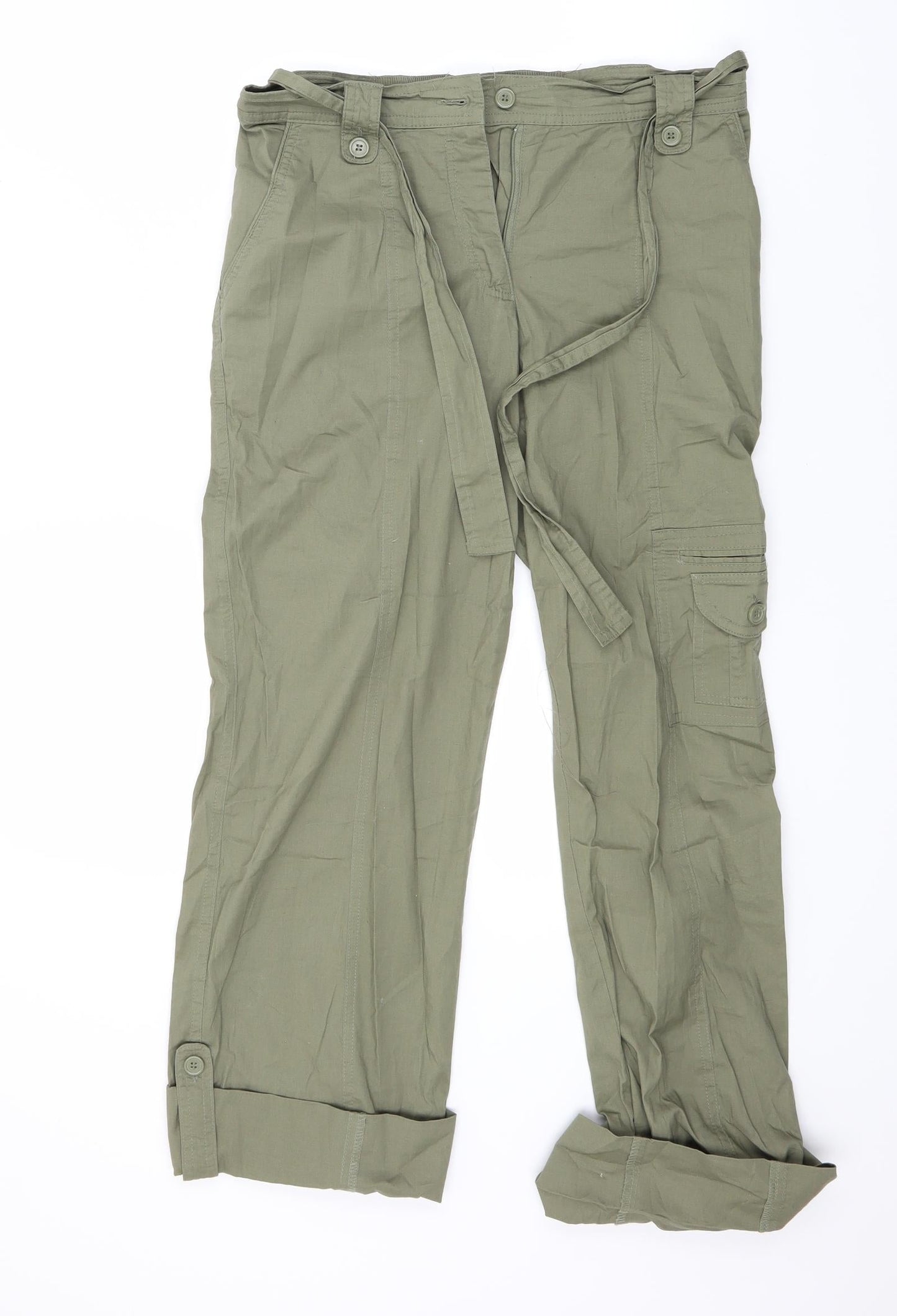 BPC Womens Green  Rayon Trousers  Size 36 L23 in