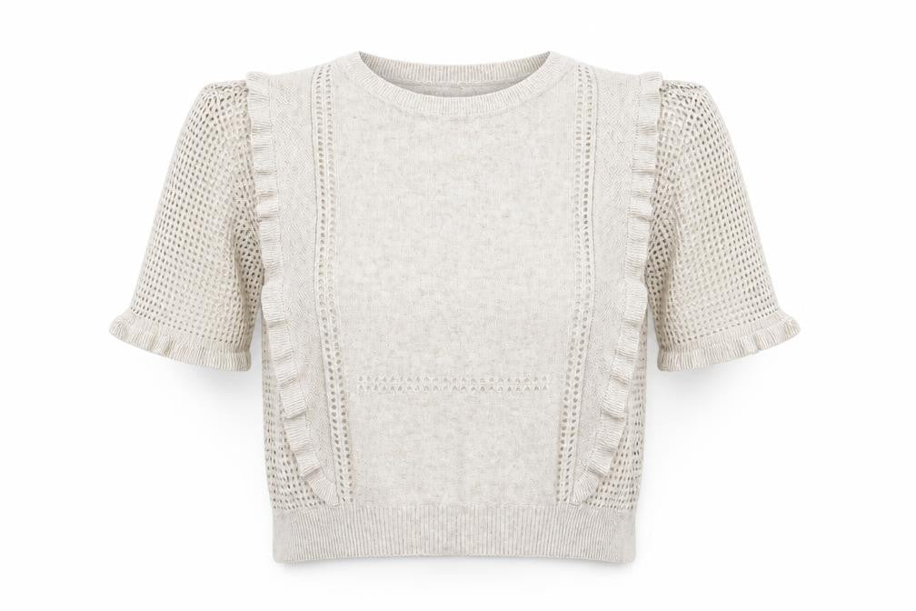 Marks & Spencer Womens Beige  Knit Pullover Jumper Size 12  - Open knit