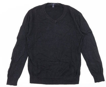 Front view of Gap women’s blue knit jumper, size M