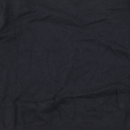 Brand and care label for Gap women’s blue knit jumper, size M
