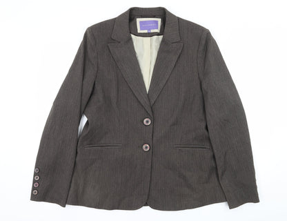 Additional front view of Autonomy women’s grey jacket suit jacket, size UK 16
