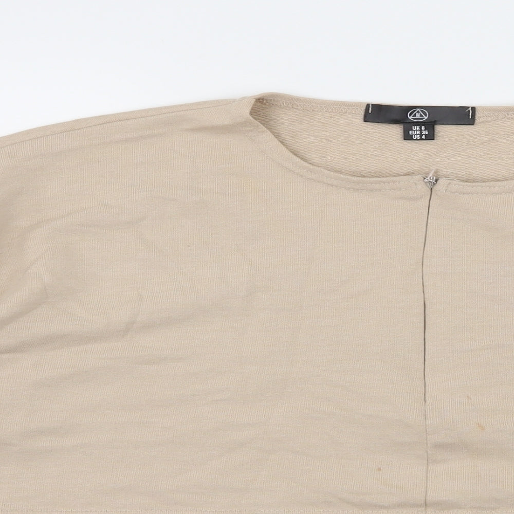 Missguided Womens Beige  Jersey Pullover Sweatshirt Size 8  - Copped