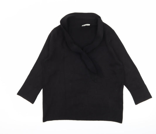 BHS Womens Black  Knit Pullover Jumper Size 14  - Tie Detail