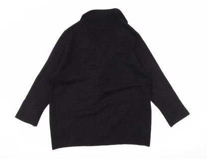 Back view of BHS women’s black knit jumper, size UK 14, - tie detail