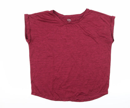 Additional front view of Athletic Work women’s pink jersey basic t-shirt, size S