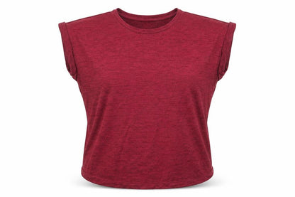 Front view of Athletic Work women’s pink jersey basic t-shirt, size S