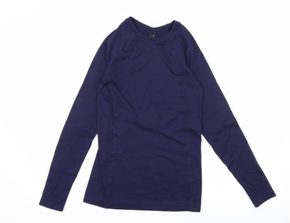 Additional front view of Iris Lilly women’s blue jersey basic t-shirt, size UK 10