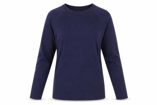 Front view of Iris Lilly women’s blue jersey basic t-shirt, size UK 10