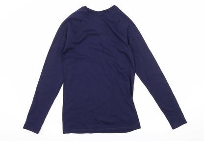 Back view of Iris Lilly women’s blue jersey basic t-shirt, size UK 10