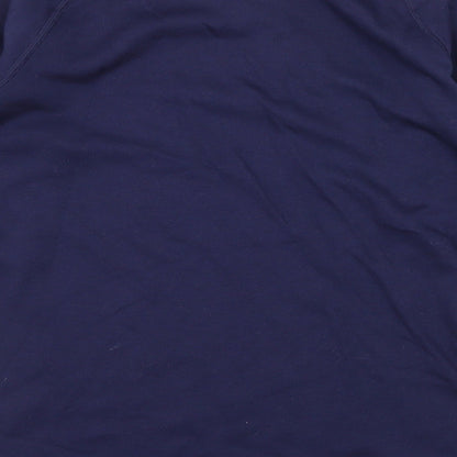 Brand and care label for Iris Lilly women’s blue jersey basic t-shirt, size UK 10