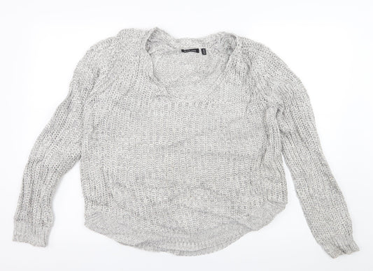 Brave Soul Womens Grey  Knit Pullover Jumper Size 14