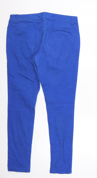 Back view of 1932 women’s blue straight jeans, size UK 12, 28-inch leg