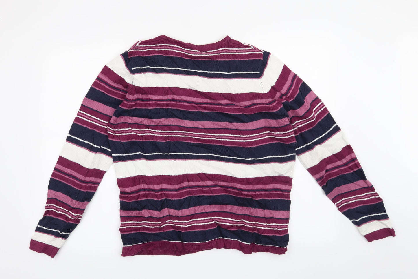 Isle Womens Purple Striped  Pullover Jumper Size 14