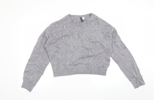 H&M Womens Grey   Pullover Jumper Size M