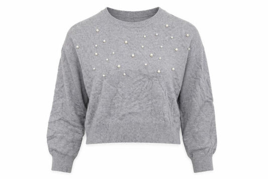 Front view of H&M women’s grey jumper, size M