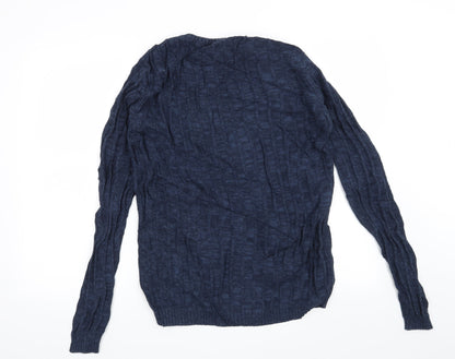 Back view of Tailored Originals men’s blue jumper, size M