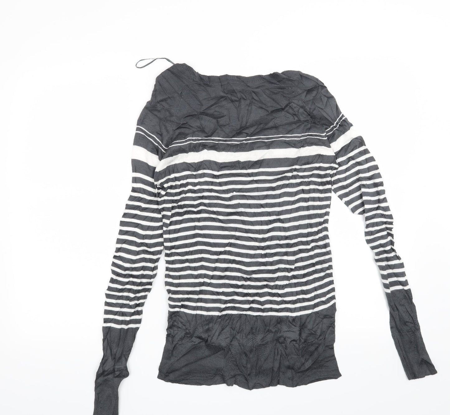 NEXT Womens Grey Striped  Pullover Jumper Size 8