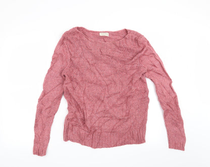 Front view of Marks & Spencer women’s pink jumper, size UK 12