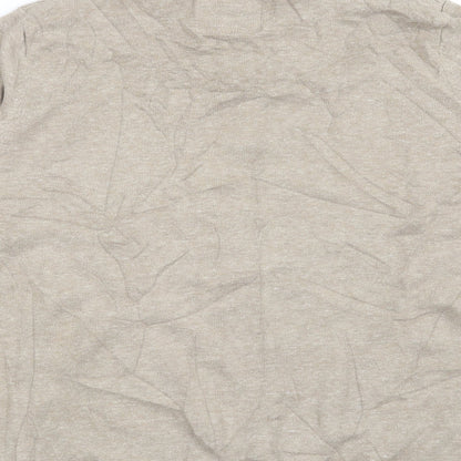 Brand and care label for Officers Club men’s beige jumper, size L