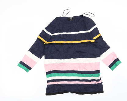 Additional front view of F&F women’s blue striped jumper, size UK 8