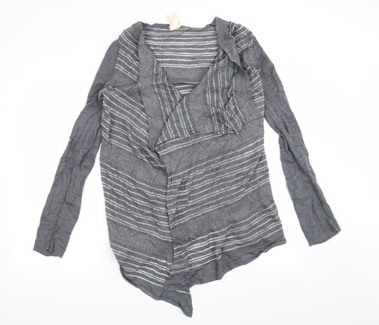 NEXT Womens Grey Striped  Cardigan Jumper Size L