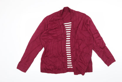 Additional front view of Julipa women’s red striped jumper, size UK 12