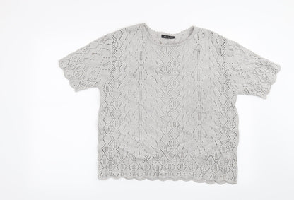 Additional front view of Berkertex women’s silver jumper, size UK 14