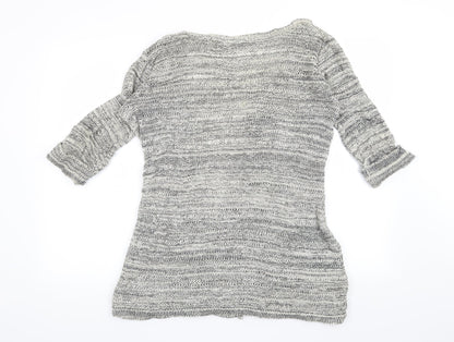 Back view of River Island women’s blue cardigan jumper, size UK 10