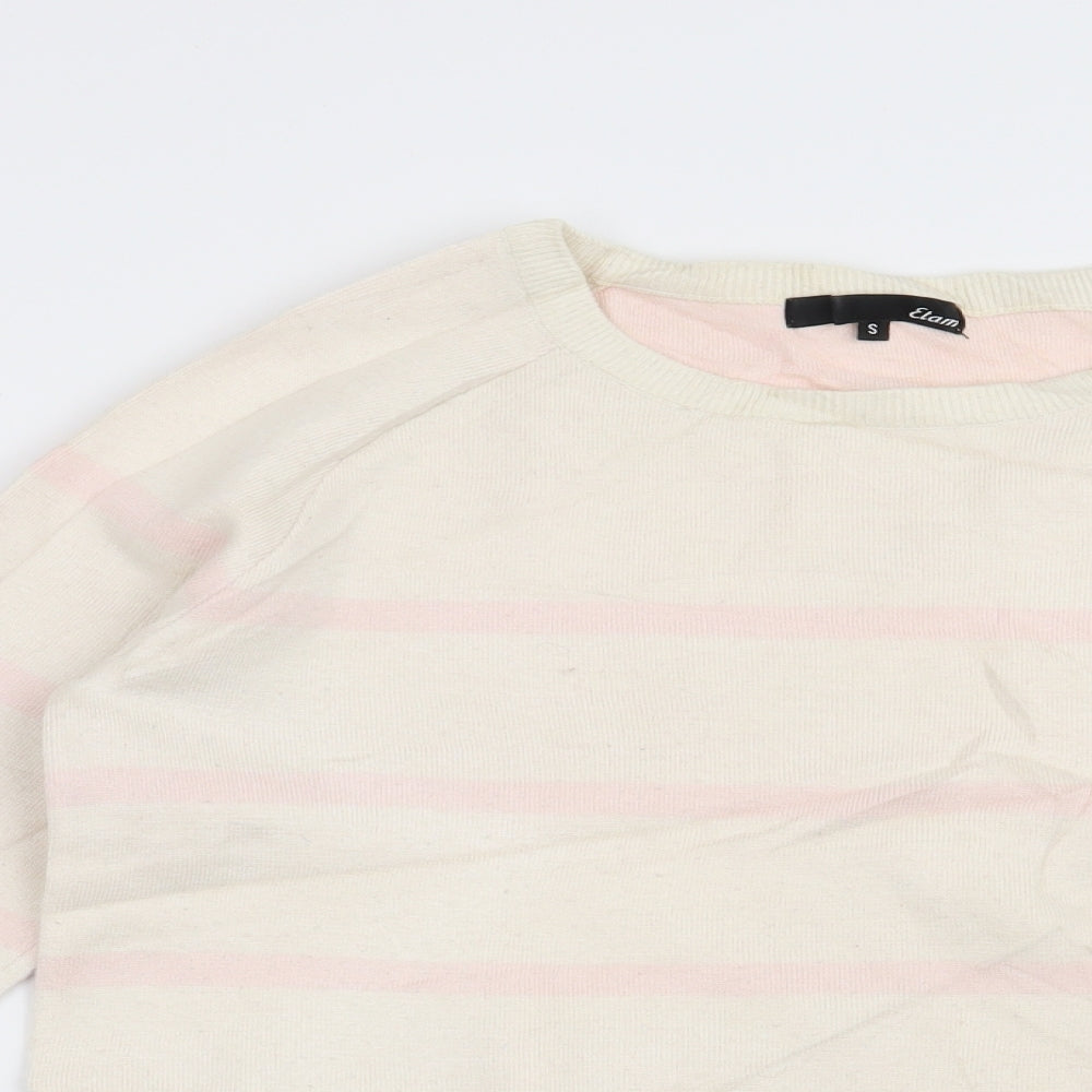 Etam Womens Beige Striped  Pullover Jumper Size S
