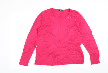 Additional front view of M&Co women’s pink jumper, size M