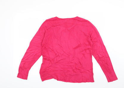 Back view of M&Co women’s pink jumper, size M