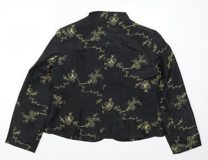 Back view of ISL women’s black geometric jacket, size XL