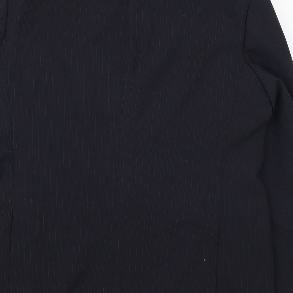 Preworn Mens Blue Striped  Jacket Suit Jacket Size 44