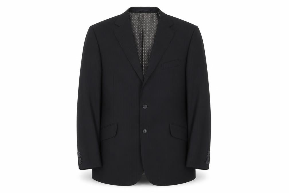 Impressions Mens Black Striped  Jacket Suit Jacket Size 44