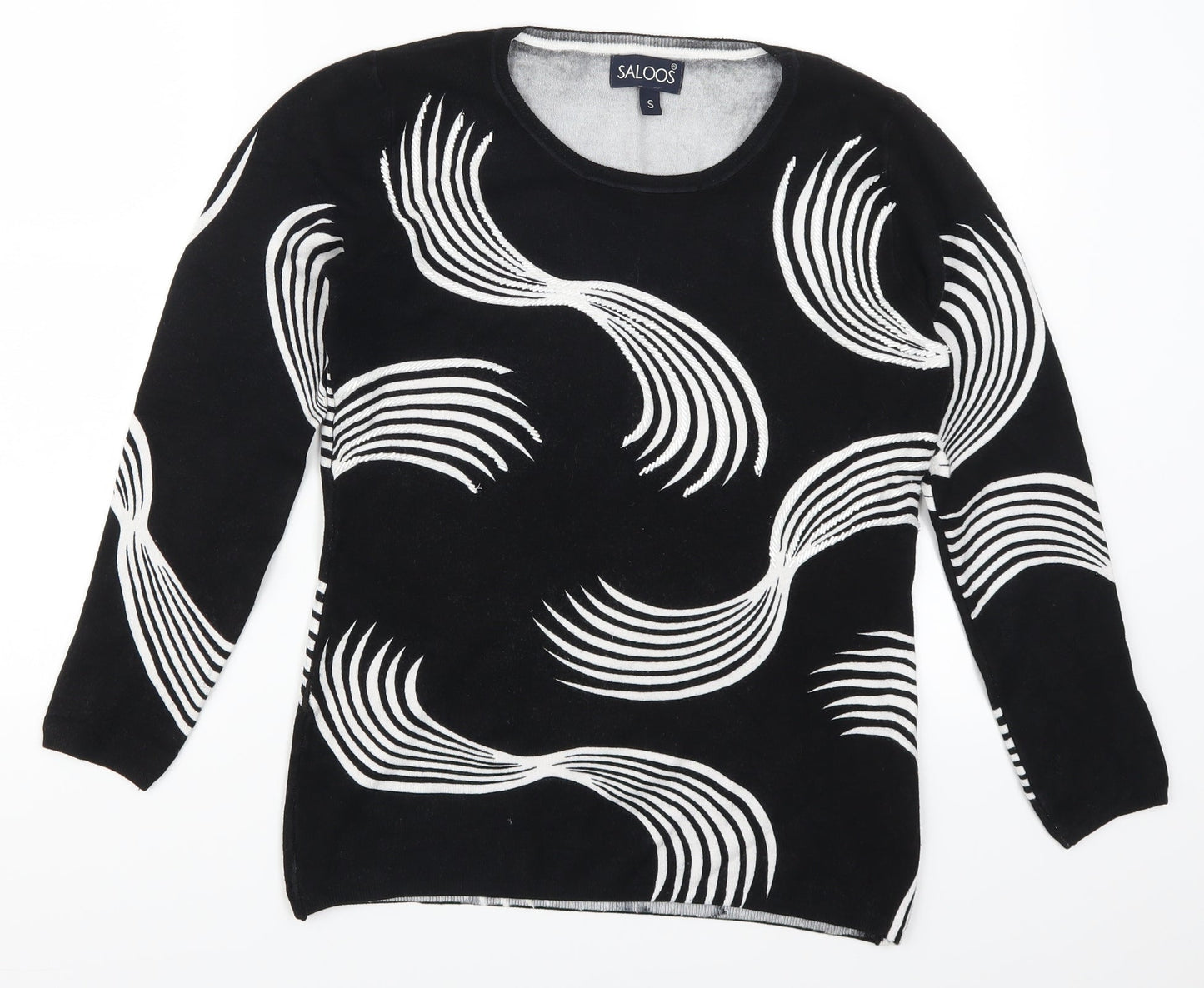 Saloos Womens Black Geometric  Pullover Jumper Size S