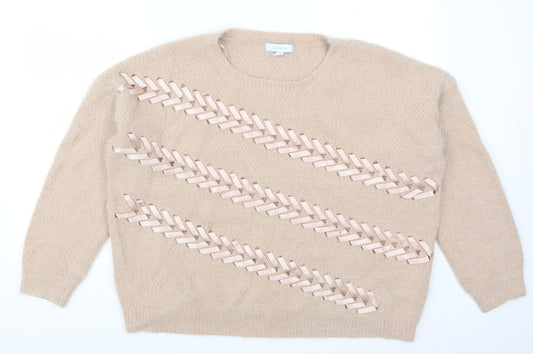 Blue Vanilla Womens Pink   Pullover Jumper Size M  - Lace up Detail
