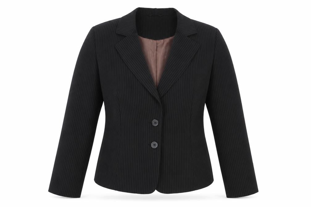 George Womens Black Striped  Jacket Suit Jacket Size 14