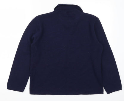 Back view of In Stitches women’s blue jumper, size UK 6