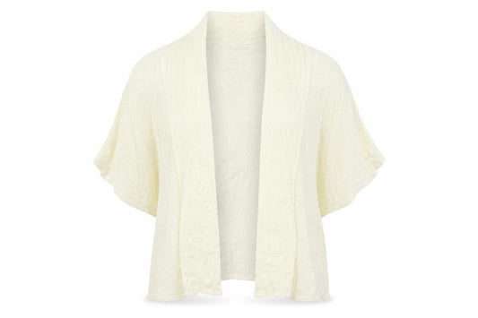 Front view of Oasis women’s beige cardigan jumper, size S, - cream