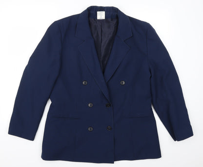 Front view of Amari women’s blue jacket suit jacket, size UK 16