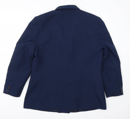 Back view of Amari women’s blue jacket suit jacket, size UK 16