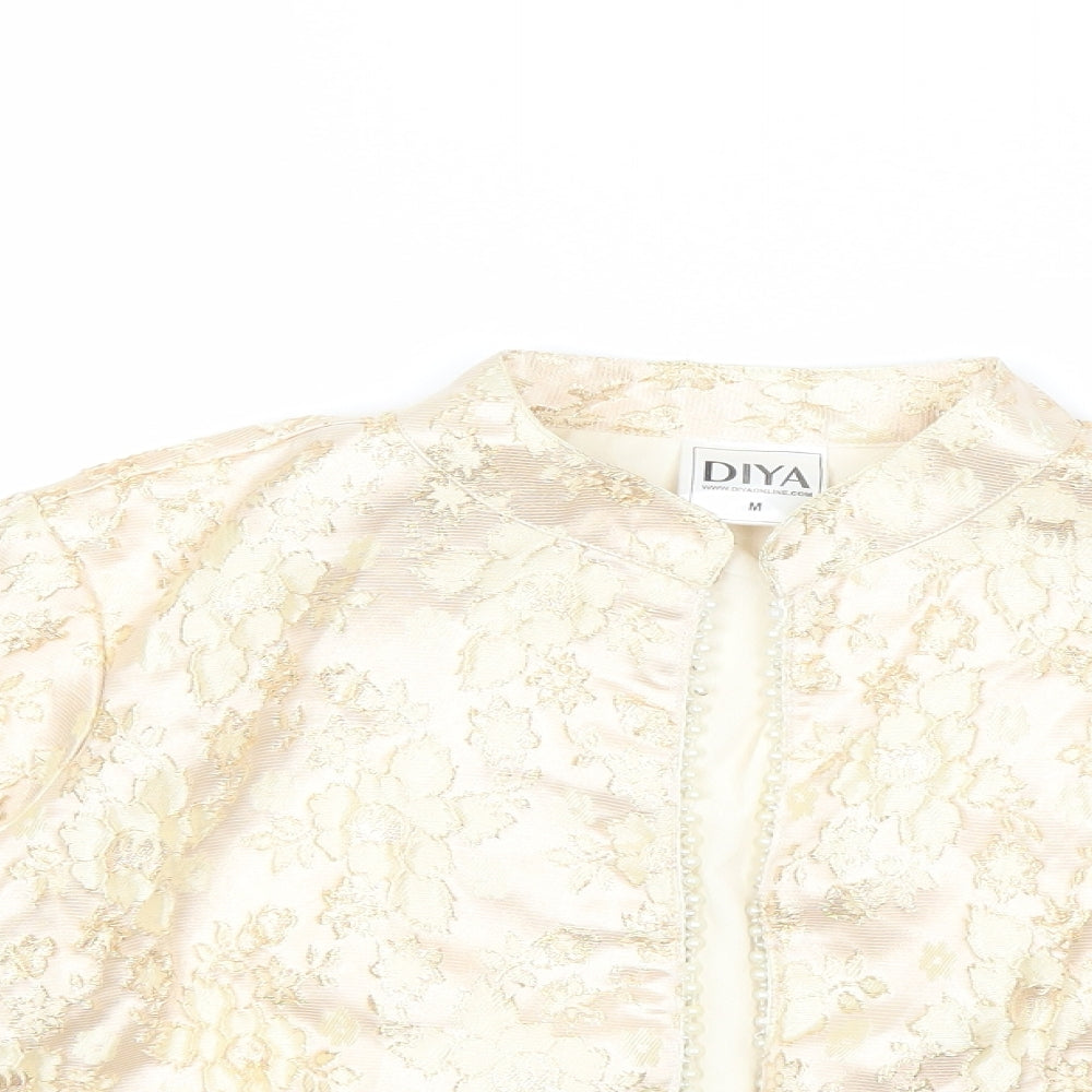DIYA Womens Gold Floral  Jacket  Size M