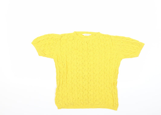 Mango Girls Yellow  Knit Pullover Jumper Size 9-10 Years